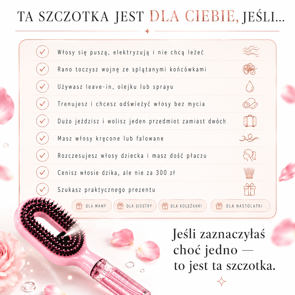 Szczotka do Włosów 2w1 ze Spryskiwaczem