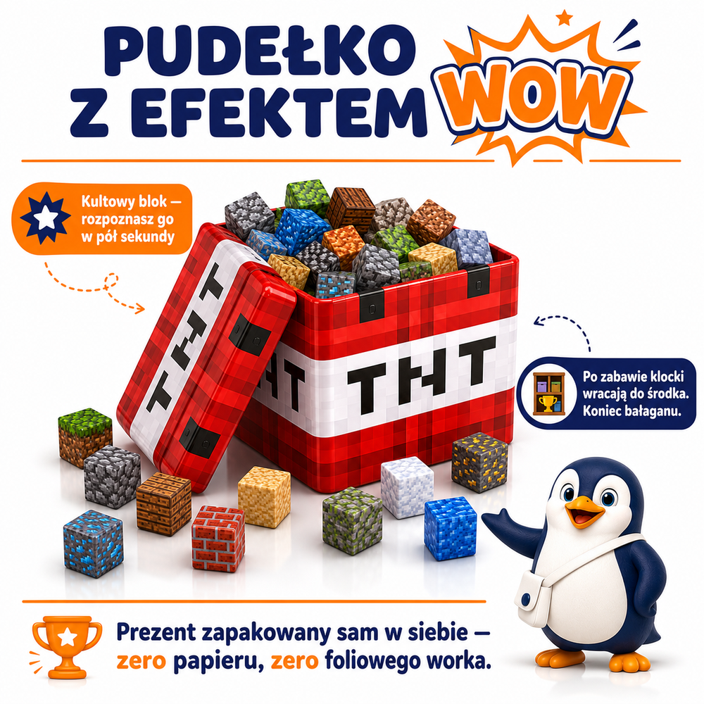 Klocki Magnetyczne Pixele 3D 360 elementów + 24 Figurek + Pudełko TNT