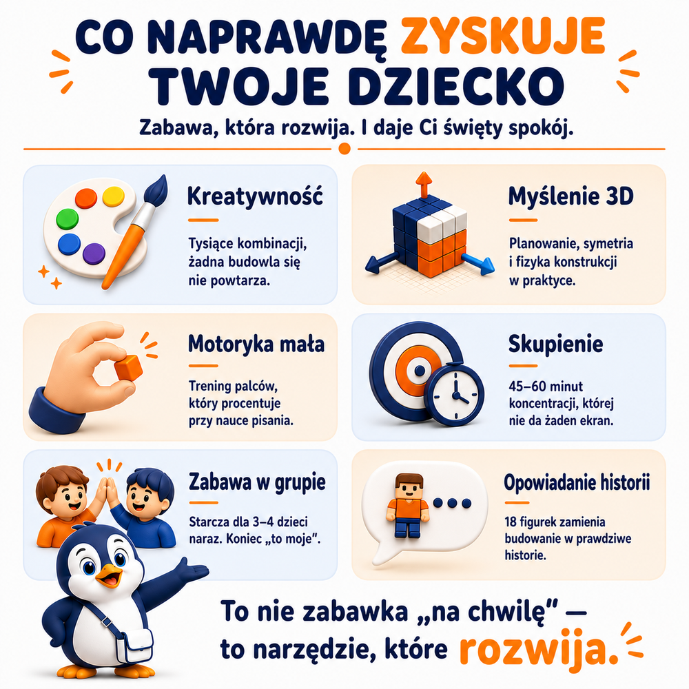 Klocki Magnetyczne Pixele 3D 300 elementów + 18 Figurek + Pudełko TNT